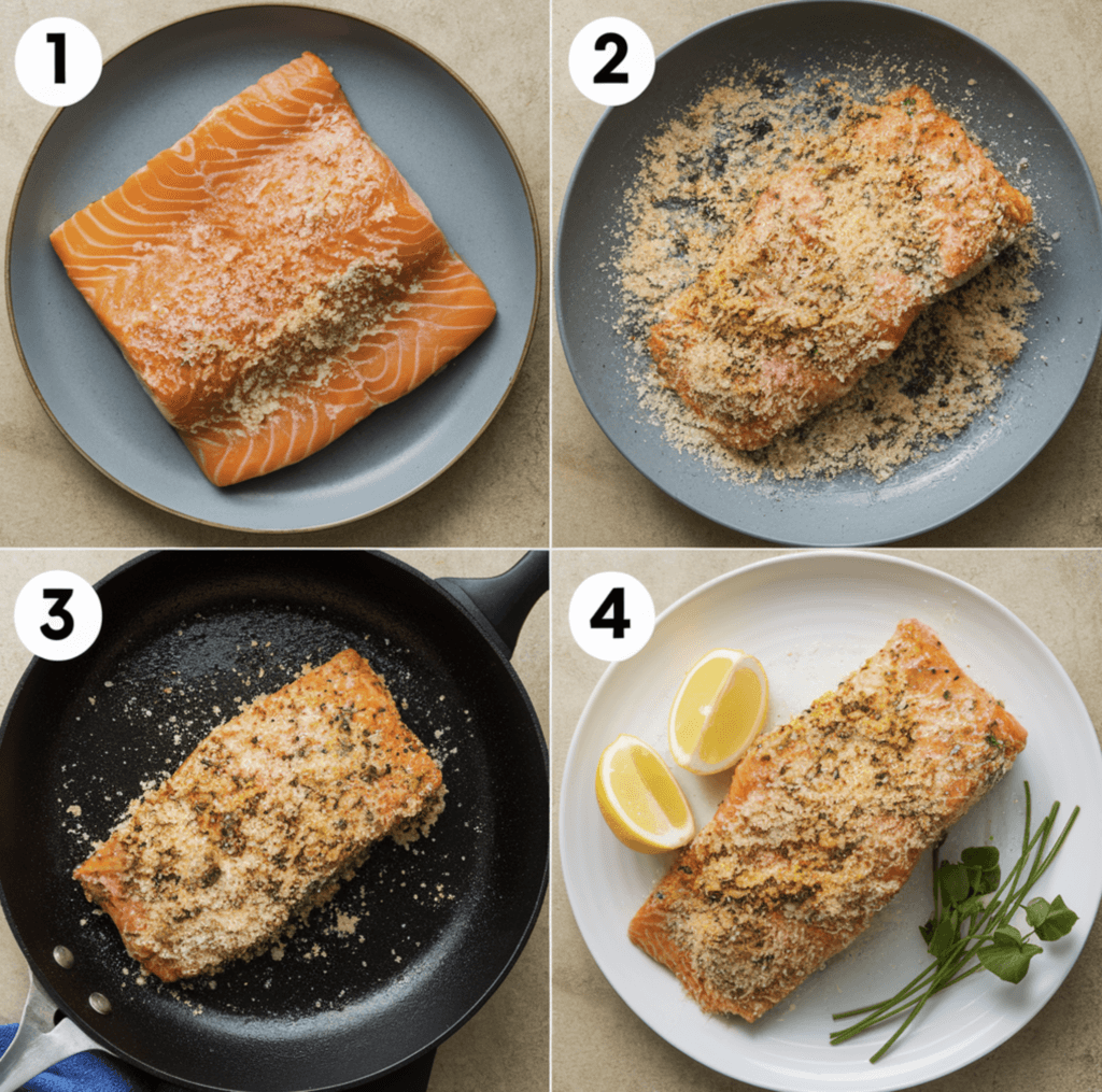 Parmesan Crusted Salmon Steps