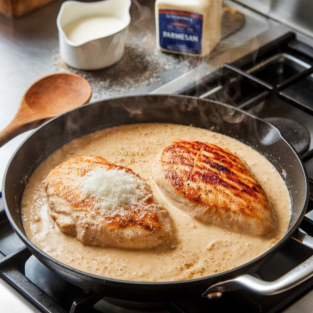 A beautifully plated Marry Me Chicken dish with creamy