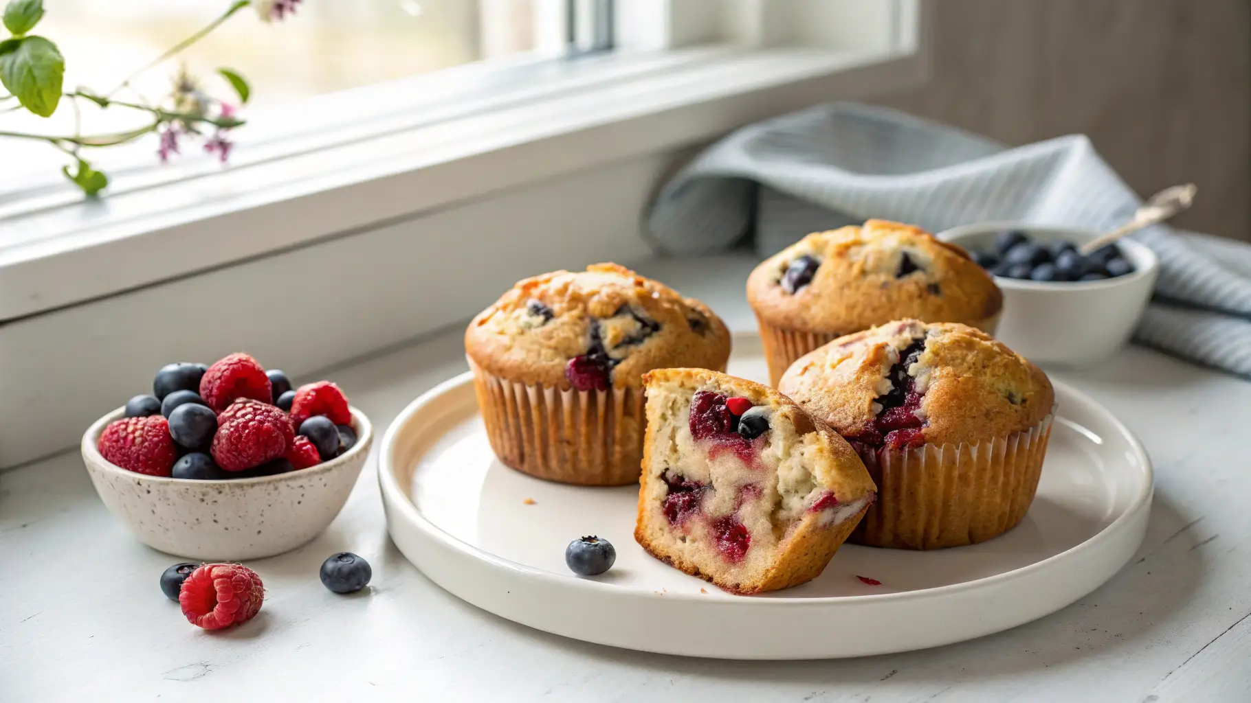 Greek Yogurt Berry Muffins
