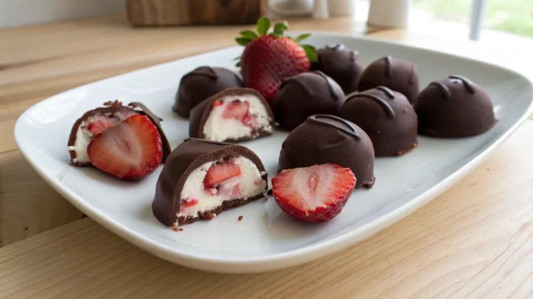 Chocolate Strawberry Frozen Yogurt Bites