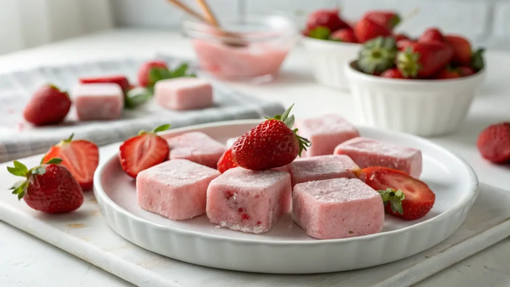 3 Ingredient Strawberry Yogurt Bites