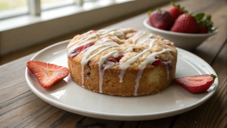 Strawberry Coffee Cake with Glaze
