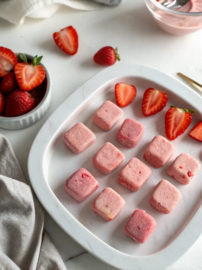 3 Ingredient Strawberry Yogurt Bites