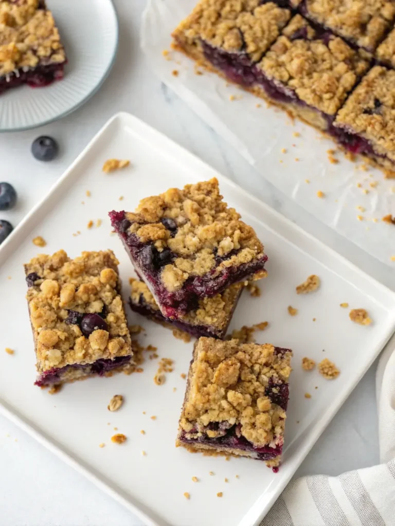 Blueberry Pie Bars with Oatmeal Crumble