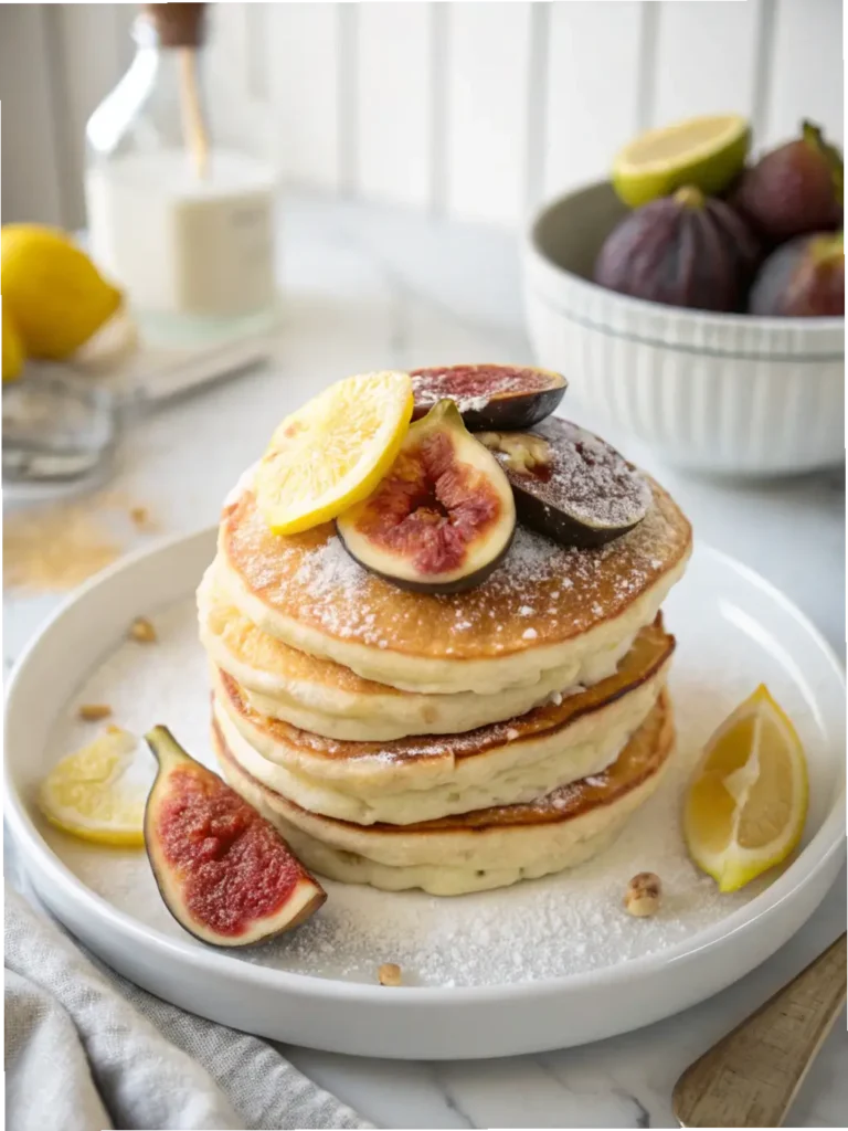 Lemon Ricotta Pancakes with Figs