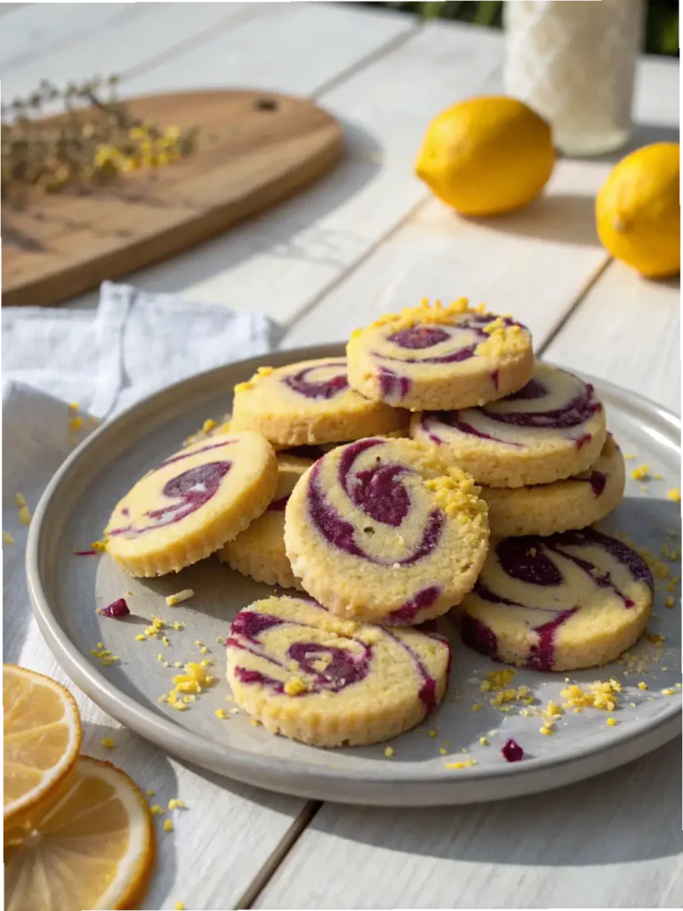 Black Raspberry & Lemon Shortbread Cookies