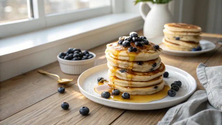 Lemon Blueberry Greek Yogurt Pancakes