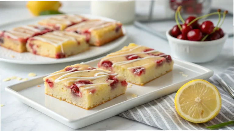 Cherry Bars with Lemon Glaze