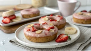 Healthy Strawberry Banana Donuts
