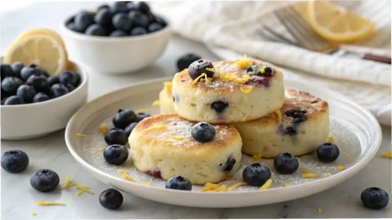 Greek Yogurt Lemon Blueberry Pancake Bites