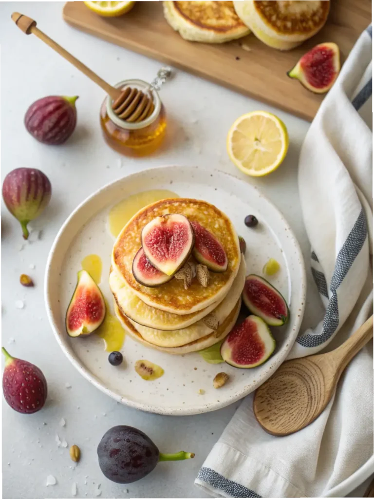 Lemon Ricotta Pancakes with Figs