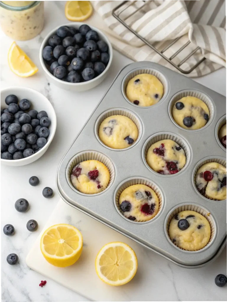 Greek Yogurt Lemon Blueberry Pancake Bites