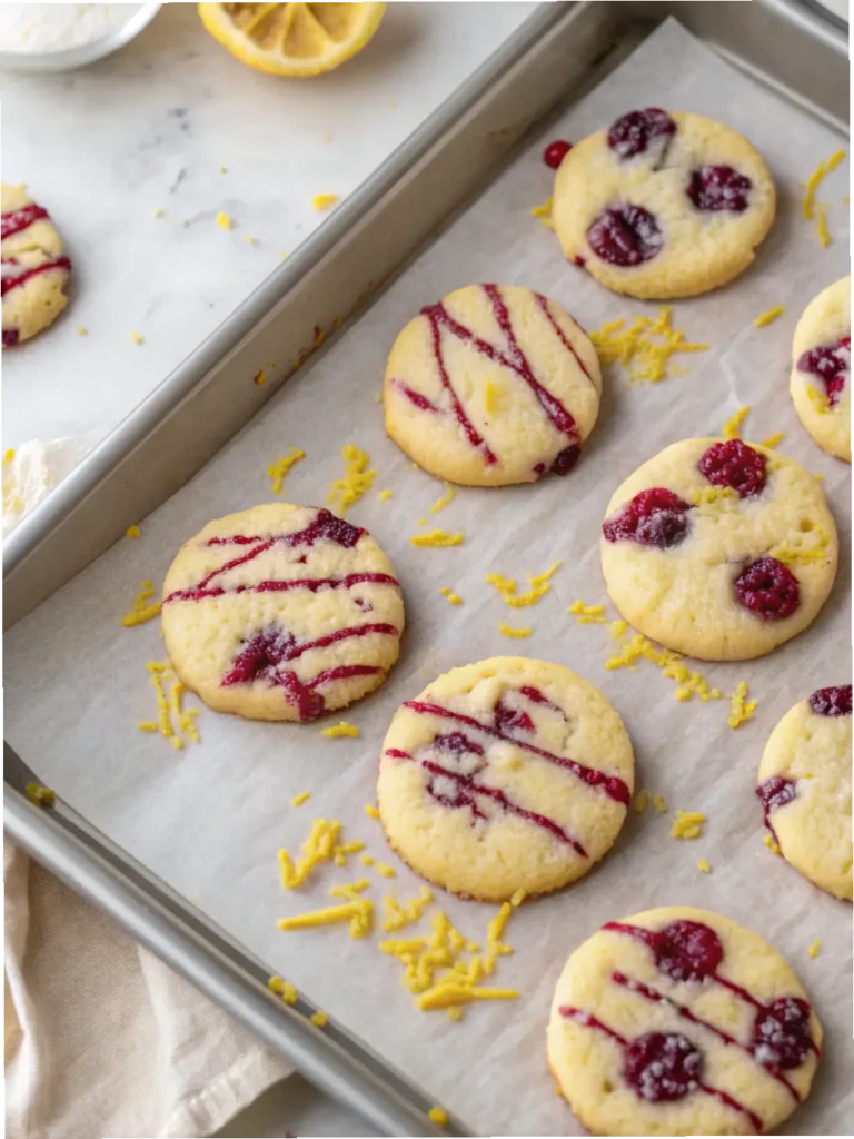 Black Raspberry & Lemon Shortbread Cookies