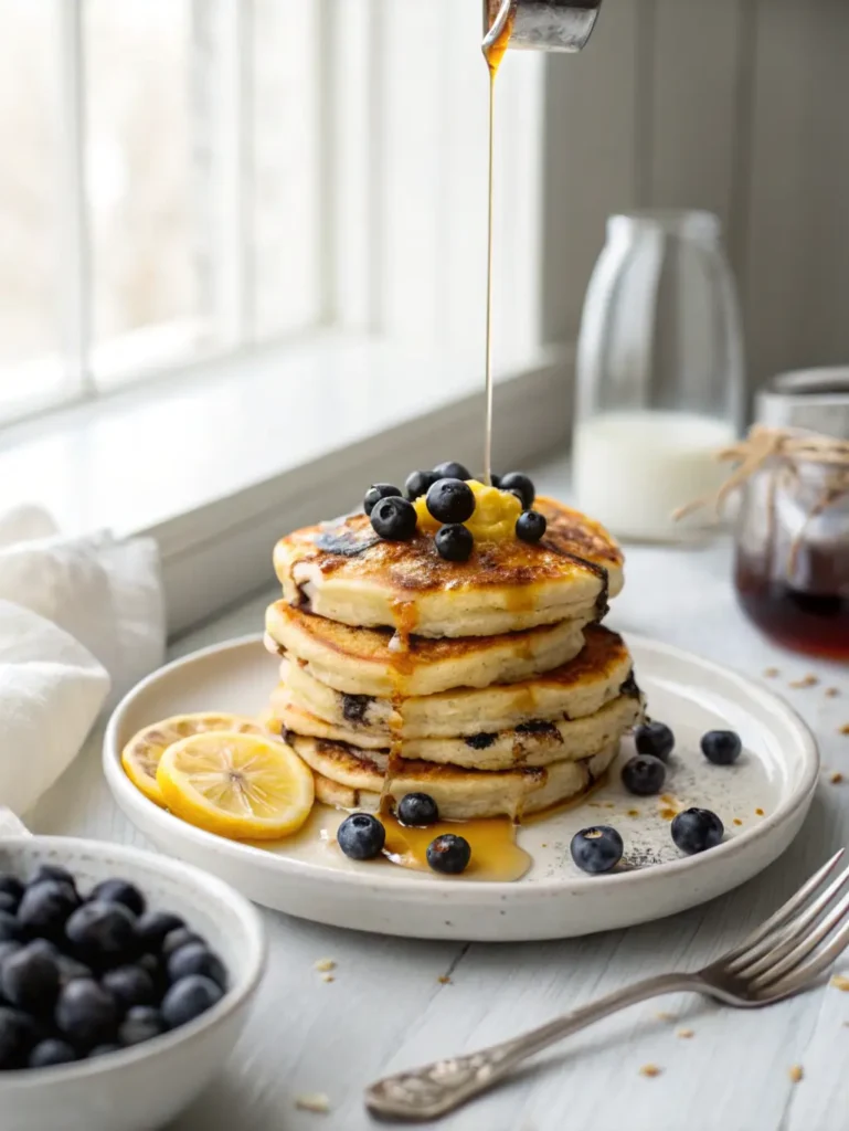 Lemon Blueberry Greek Yogurt Pancakes