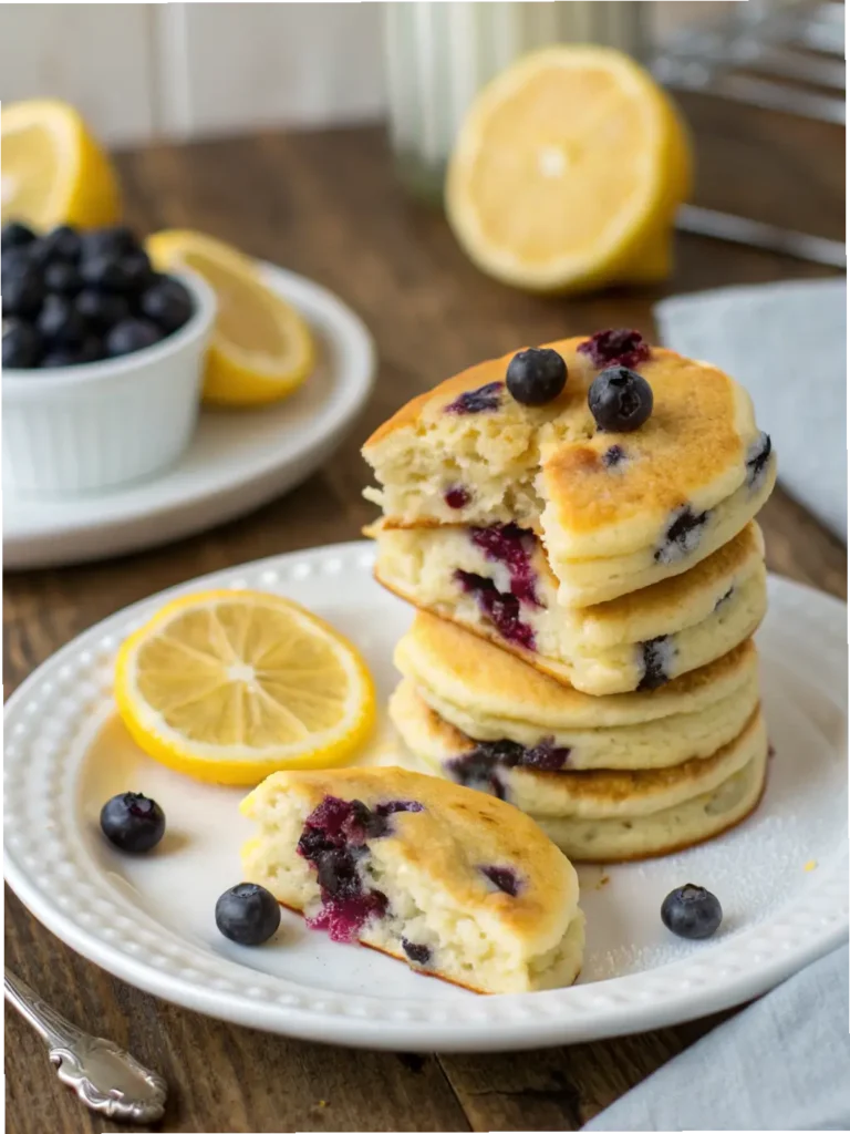 Greek Yogurt Lemon Blueberry Pancake Bites