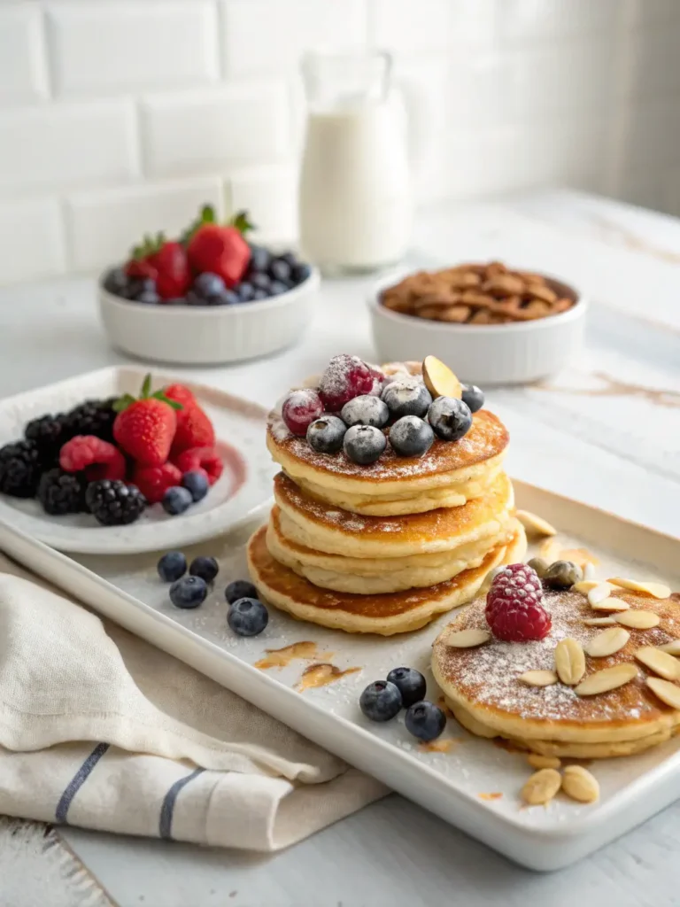 Fluffy Lemon Ricotta Pancakes with Fresh Berries