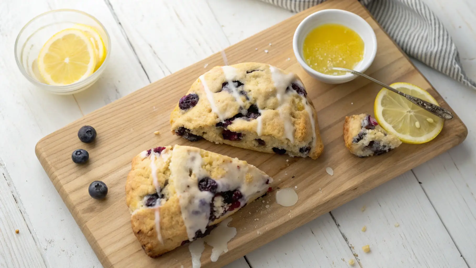 Blueberry Scones with Lemon Glaze