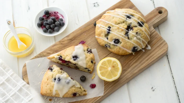 Blueberry Scones with Lemon Glaze