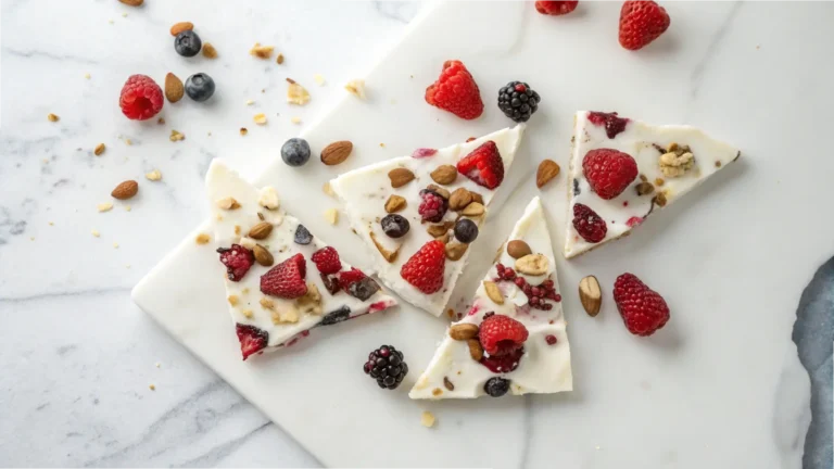 Frozen Greek Yogurt Bark with Fruits and Nuts