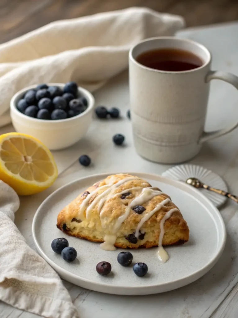 Blueberry Scones with Lemon Glaze