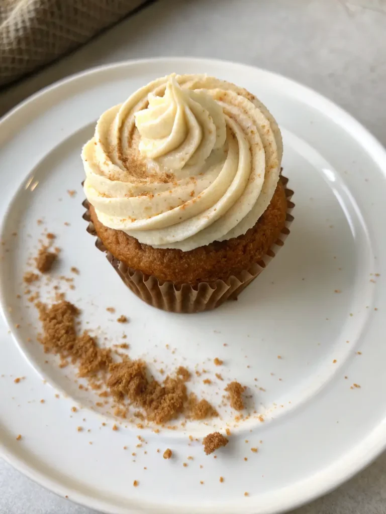 Flat Frosting Pumpkin Cupcakes