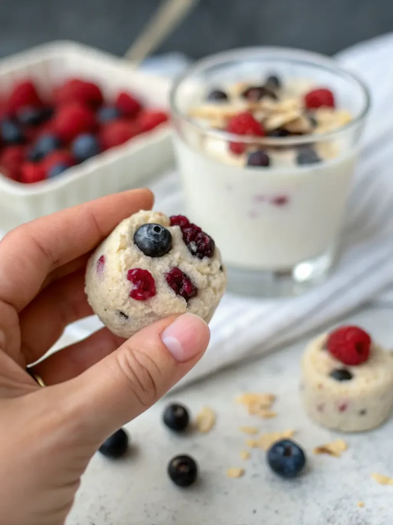 Greek Yogurt Protein Bites with Berries